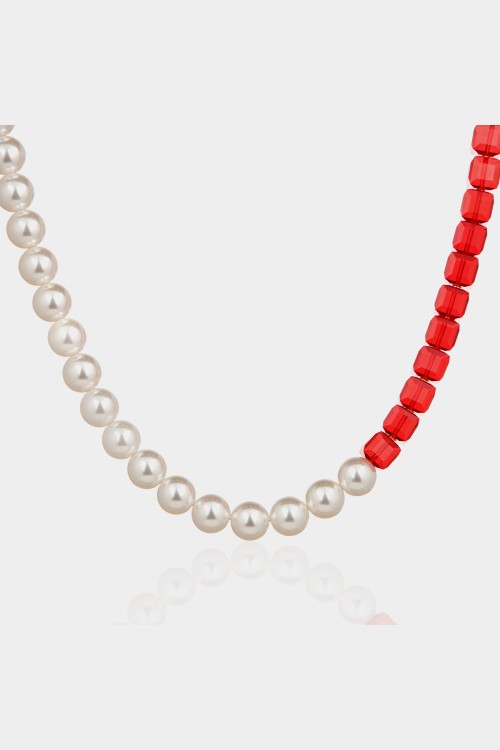 Kızıl İnci Harmoni Kristal Kolye