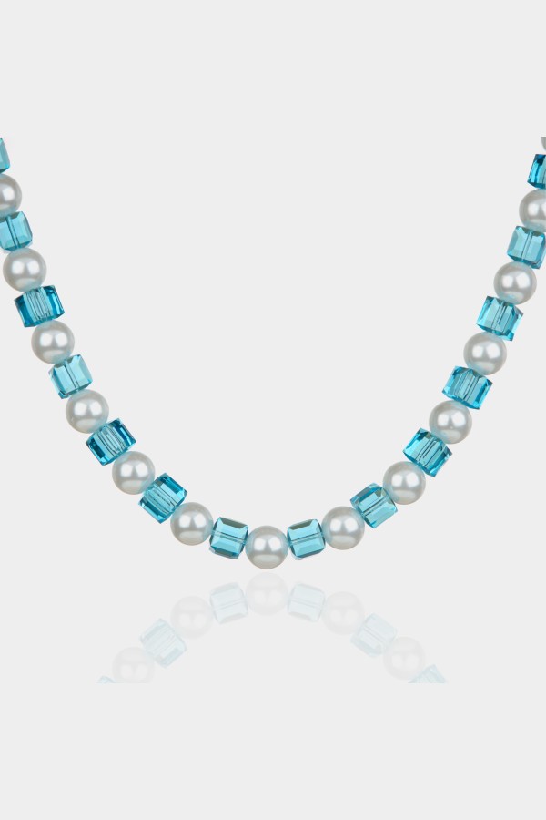 Lush Mavi Senfoni Kristal Kolye