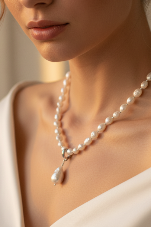 Barok İnci Damla Kolye