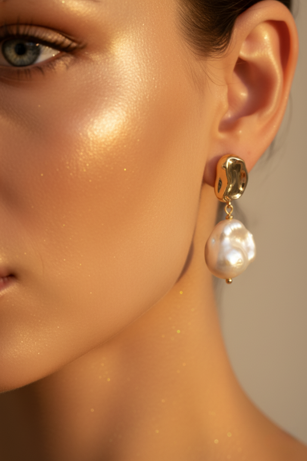 Baroc Doğal İnci Küpe