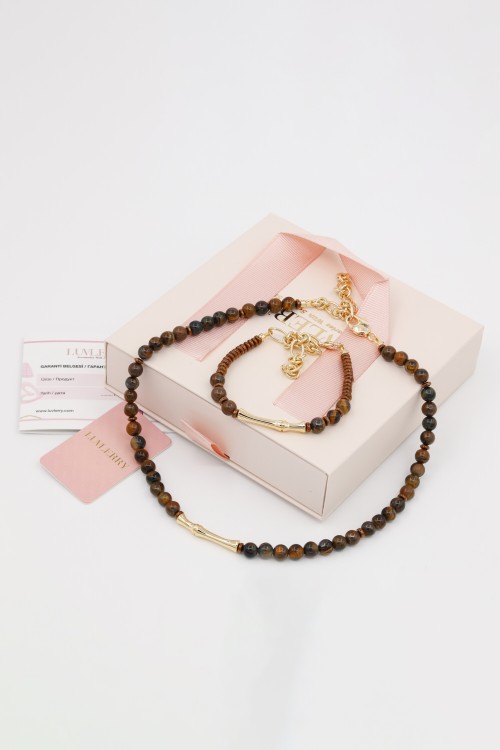 Brownless Doğaltaş Takı Seti