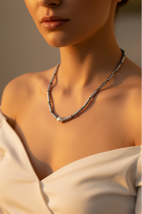 Doğal İnci ve Doğaltaş Kolye