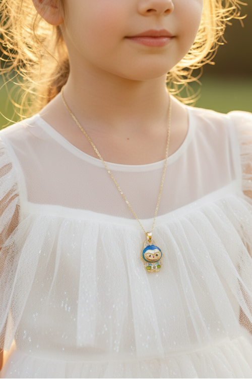 Labubu Elf Taşlı Kolye