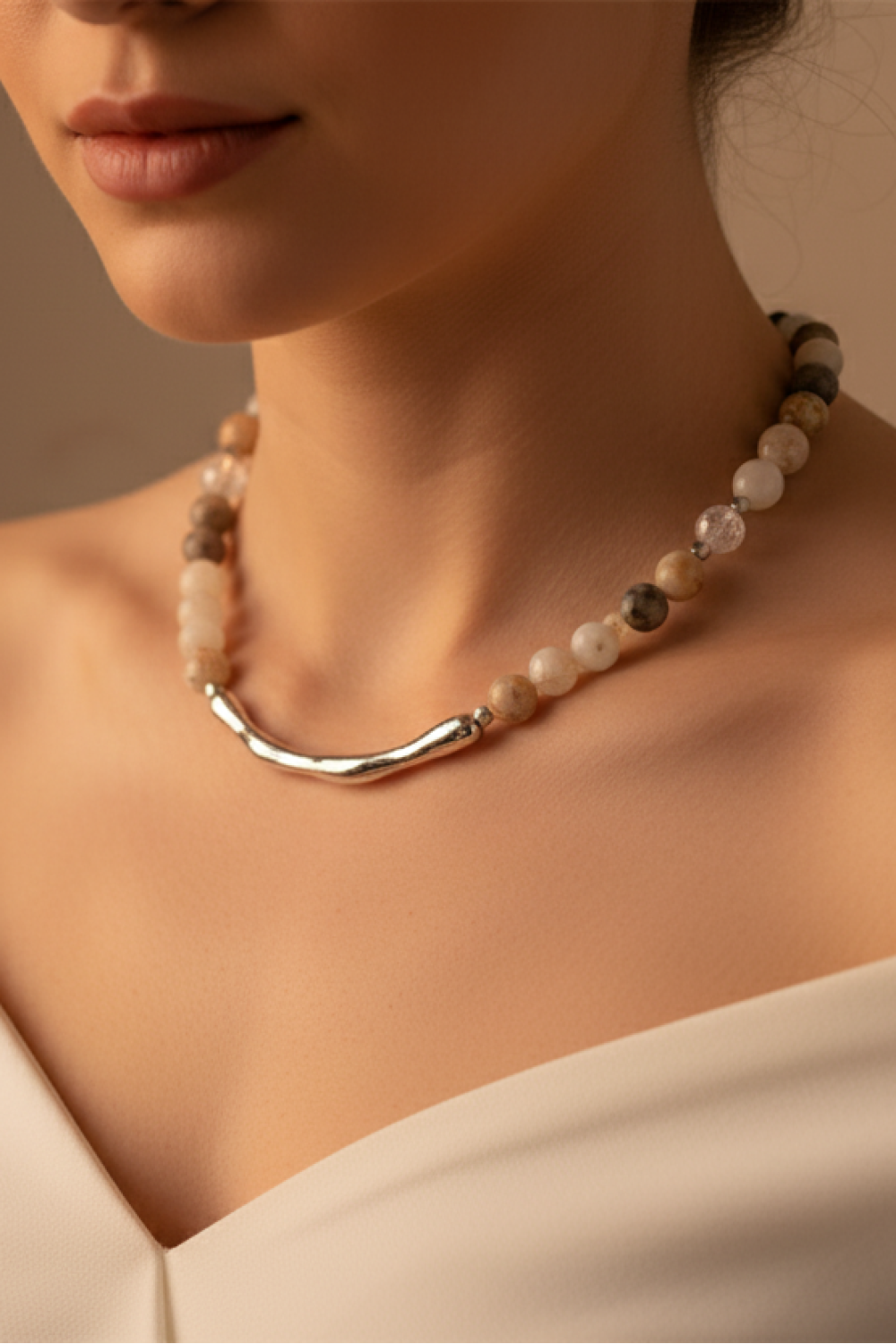 Piece Doğal Taş Kolye