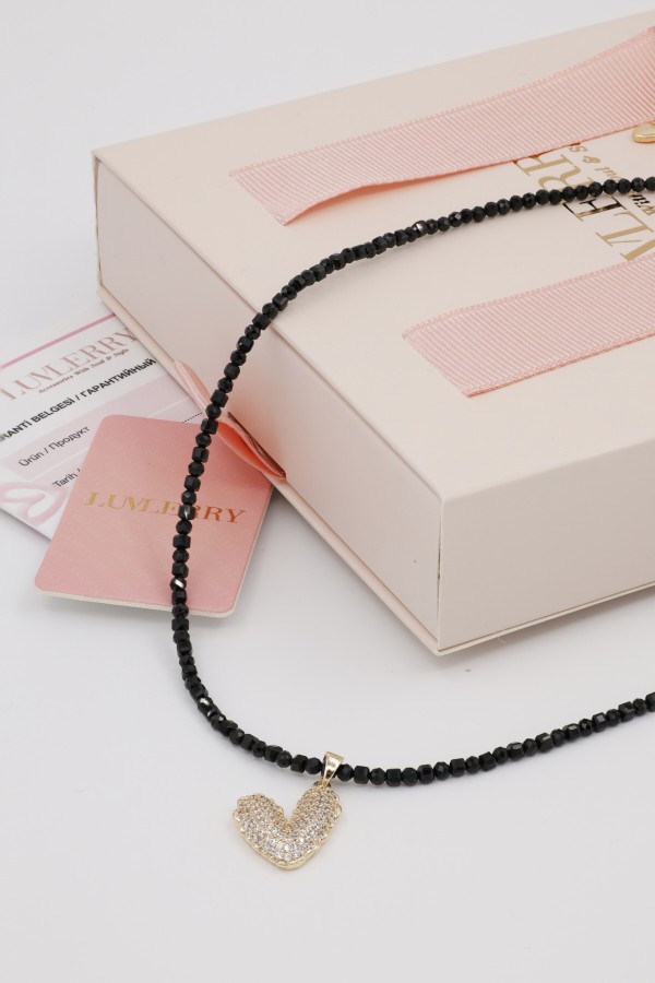 Spinal Zirkon Taşlı Kolye